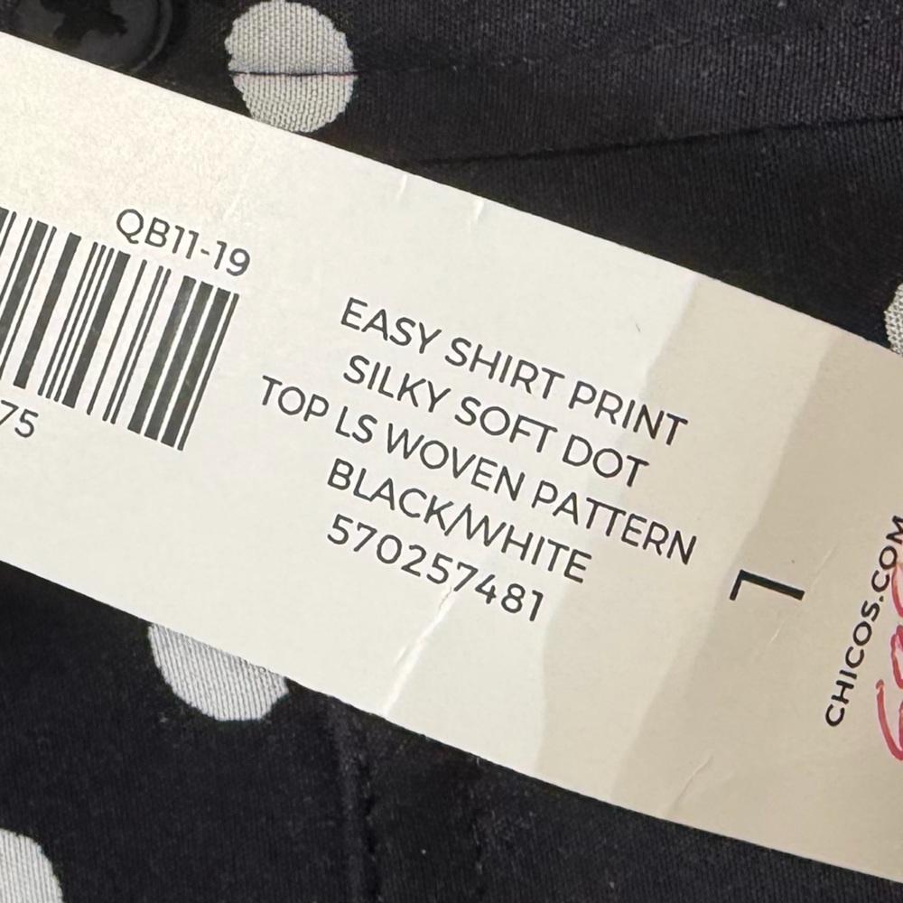 Chicos Easy Shirt Button Down Collared Shirt Blac… - image 9
